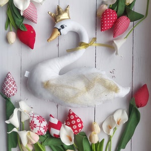 König Schwäne, Schwan Kinderzimmer Kissen Dekor, Schwan weich Kinderzimmer Plüschtier, Cygne, große gefüllte Schwan Puppe Baby Party Geburtstagsgeschenk für Baby Mädchen