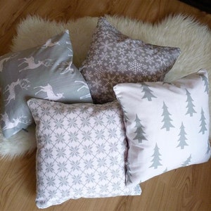 Cushion cover black Christmas tree, grey christmas tree, scandinavian style, christmas, image 4