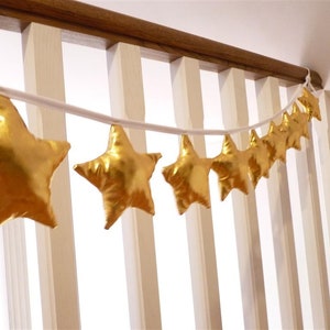 Garland: gold stars Nursery Star Garland Nursery Decor Nursery Decoration Kids Room Decor Girl Nursery Star Nursery Decor Banner image 1