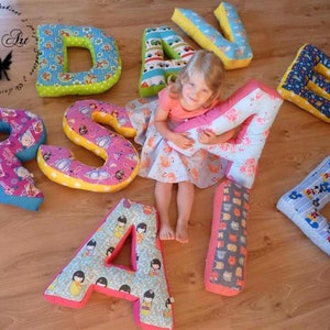 Big letter pillow, child pillow, letter coushion, child room decor, letters, super pllows, back to school, name, image 1