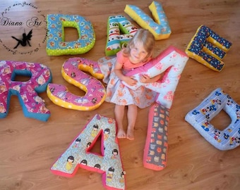 Big letter pillow, child pillow, letter coushion, child room decor, letters, super pllows, back to school, name,