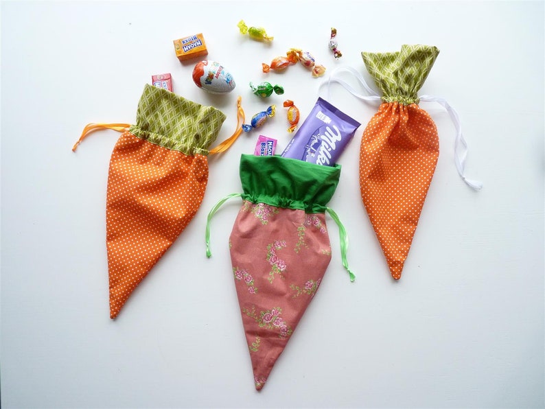 Easter Gift Box Carrot, Carrot Pouch, Cotton backpack, Kids backpacks, Bright color bag, Fruit backpack, Fruit bag image 5