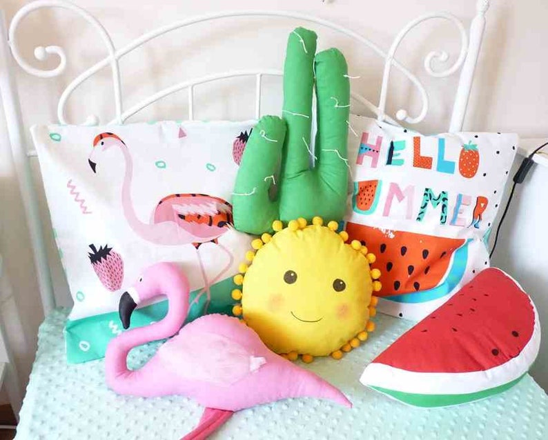 Pink flamingo toy, stuffed flamingo personalized, nursery decor, stuffed toy, toddler plush flamingo, doll bird, baby girl plushie image 2