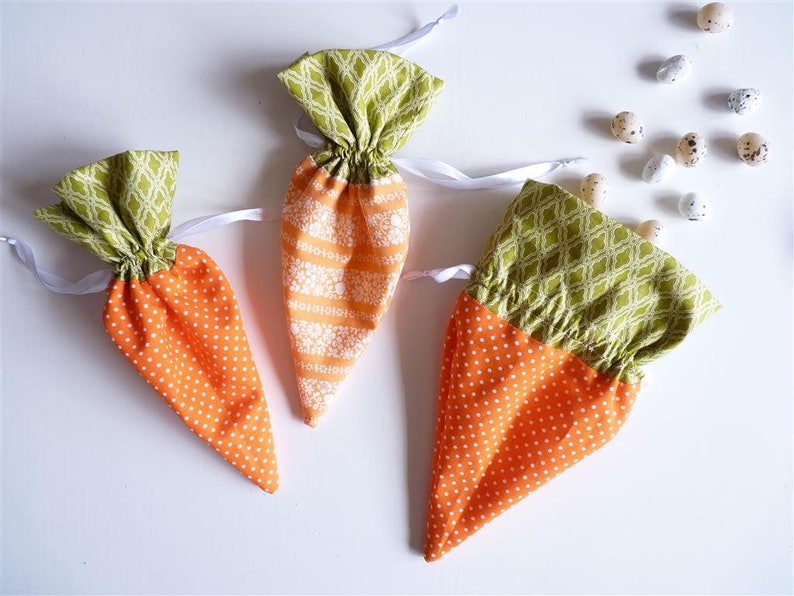 Easter Gift Box Carrot, Carrot Pouch, Cotton backpack, Kids backpacks, Bright color bag, Fruit backpack, Fruit bag image 3