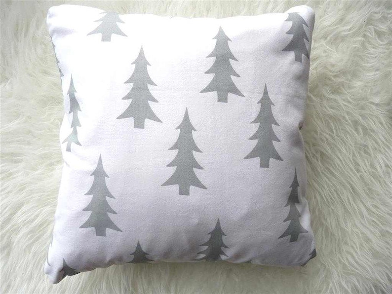 Cushion cover black Christmas tree, grey christmas tree, scandinavian style, christmas, image 3