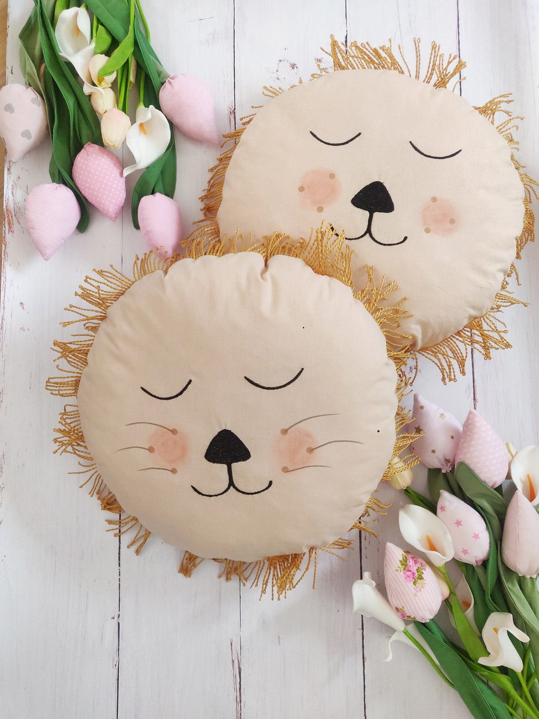 Lion Pillow Lion Animal Pillow Decorativ Pillow Etsy