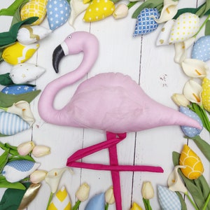 Pink flamingo toy, stuffed flamingo personalized, nursery decor, stuffed toy, toddler plush flamingo, doll bird, baby girl plushie image 6
