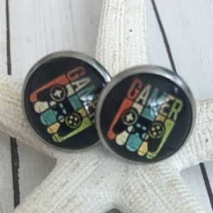 Gamer Earrings,Game Controller Earrings,Video Game Console,Gamer Ear Studs,Game Controller Studs,Video Game Player Gift,Video Game Earrings