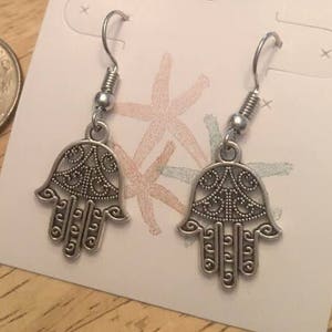 Hamsa Hand Earrings,Hamsa Jewelry,Protection,Hand of Fatima, Evil Eye,Hand of Miriam.Jewish,Kabbalah,Judaica,Israeli