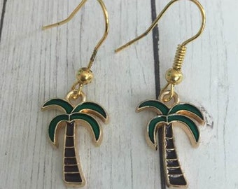 Gold Palm Tree Earrings for Women & Girls Tropical Earrings - Etsy