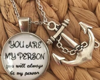 You are my Person Anchor Pendant Necklace,Anchor Necklace,Coastal Jewelry,Nautical Necklace,Person,Mens Gift,Gifts for Couples