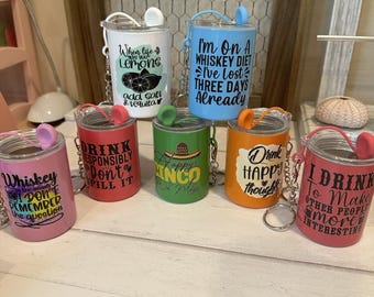 Mini llavero de vaso de chupito de tequila: divertido vaso de acero inoxidable para bebidas alcohólicas