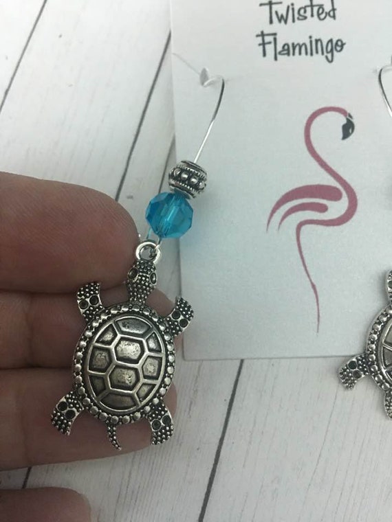 Sea Turtle Seaglass Earrings, Seaglass Inspired Earrings,sea