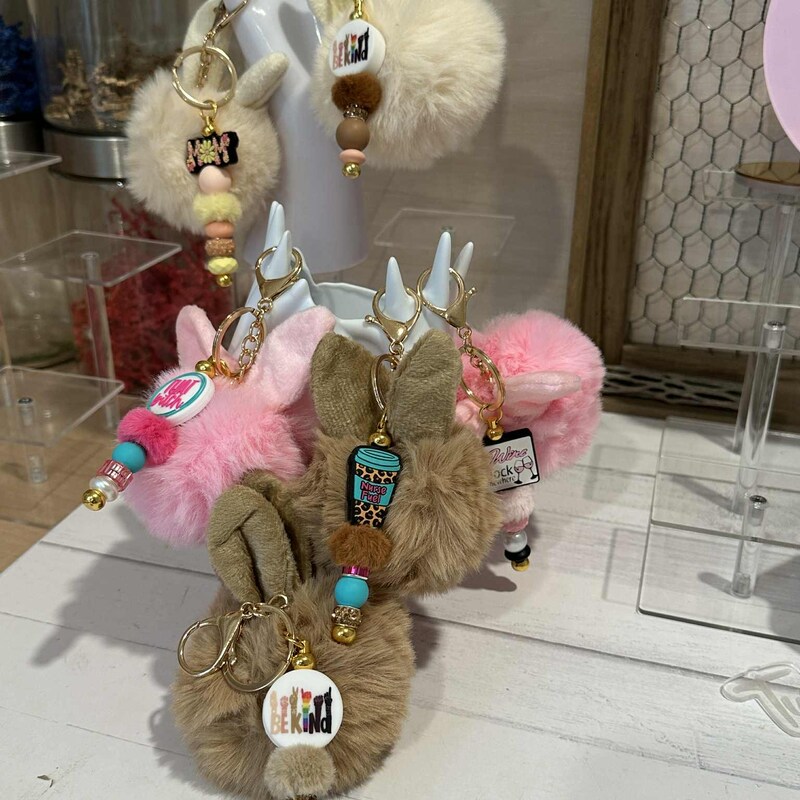 Rabbit Fur Bunny Keychain - Etsy