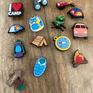 Camping Rubber Shoe Charms: Fun Clog Accessories