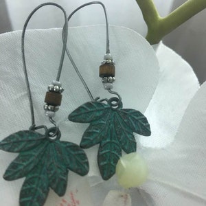 Marijuana Leaf Earrings,Patina Pot Leaf Earrings,Cannabis Jewlery,Mary Jane Dangle Earrings,Pot Jewelry,MJ Earrings,Cannabis Earrings,BoHo