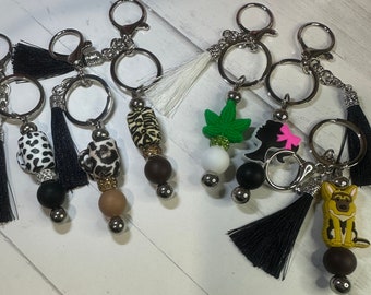 Silicone Beadable Keychain Clip: Animal Print Mug, German Shepard