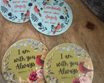 Cardinal Car Coasters: Cup Holder Coasters, Set of 2