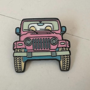Pink All terrain Pin,Jeeper,Lapel Pin,Hat Pin,Collector of Hat Pins,Jeeper Lover,Enamel Pin,SUV,Four-wheel  Vehicle,Duck,4 x 4 Enthusiast