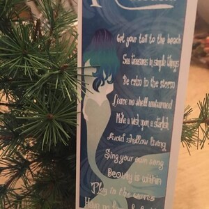 Mermaid Bookmark,Booklovers Gift,Ocean Inspired Bookmark,Teacher Gift,Mermaid Lovers Gift, Bookmarks,Double Sided bookmark.Mermaid Wisdom