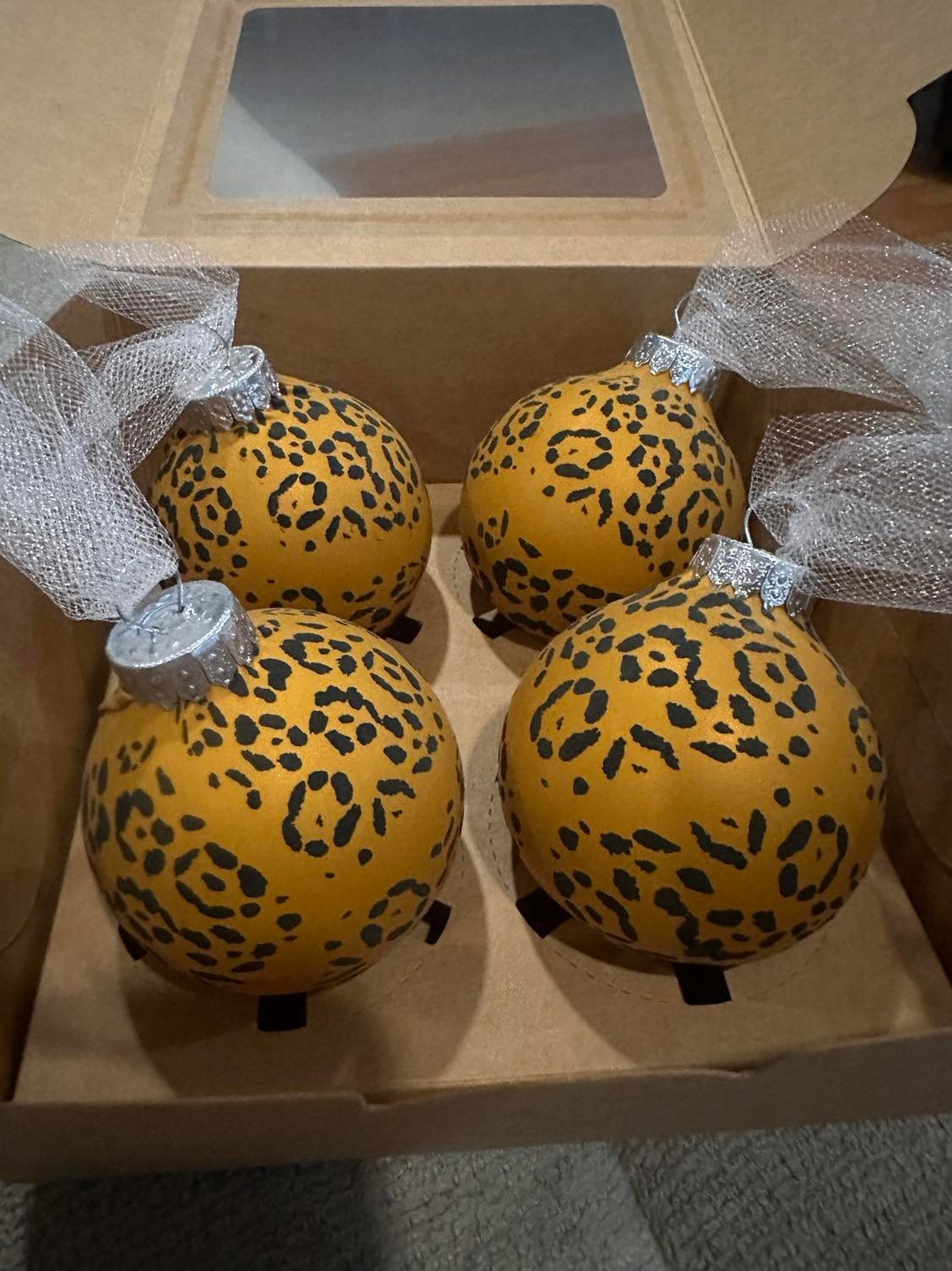 Cheetah Ornaments,cheetah Print Ball Ornaments, Cheetah Balls,zoo