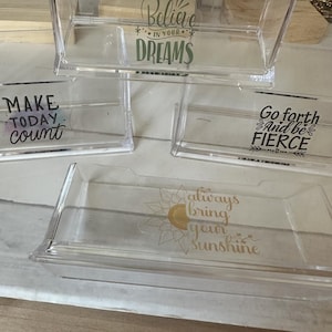 Acrylic Business Card Holder: Minimalist Office Desk Organizer