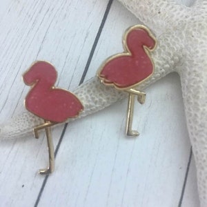 Druzy Flamingo Earrings,Flamingo Studs,Tropical Druzy Earrings,Tropical Stud Earrings,Flamingo Jewelry,Cruise Jewelry,Island,Flamingos