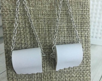 Toilet Paper Earrings,T paper Earrings,Funny Earrings,Joke Earrings,Quirky Earrings,Bathroom Tissue Earrings,Gag Gift,Oddity Earrings,TP,