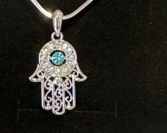 Hamsa Hand Necklace,Hamsa Jewelry,Protection,Hand of Fatima, Evil Eye,Hand of Miriam.Jewish,Kabbalah,Judaica,Israeli