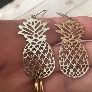 Pineapple Earrings,Silver Pineapple Dangle Earrings,Tropical Jewelry,Pineapples,Cut Out Pineapple Earrings,Fruit,Ananas,Gift for her image 3