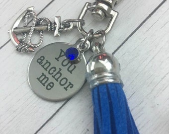 You Anchor Me Purse Clip,Anchor Wife Gift,Nautical Purse Clip,Anchor Girlfriend Gift,Anchor Spouse Bag Clip,Nautical Key Clip,Anchor Gift