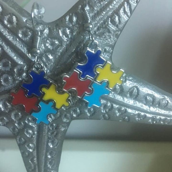 Autism Earrings,Puzzle Earrings,Autisic Earrings,Autism Awareness,ASD, Autism spectrum disorder