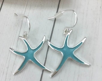 Dancing Starfish Earrings,Coastal Earrings,Starfish Jewelry,Starfish Dangle Earrings,Coastal Jewelry,Sea Lovers Jewelry,Dangle Starfishes,
