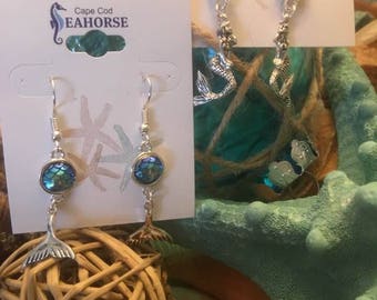 Mermaid Earrings,Mermadi Tail Earrings, Mermaid Scale Earrings,Mermaid Jewelry,Coastal Jewelry,Mermaid Lover Gifts,,Mermaid Dangle