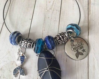 Mermaid Car Charms,Seaglass Car Charms,Beachy Rearview Mirror Hanger,Car Ornament,Beachy Car Dangle,Rear View Mirror Charm,Mermaid Lover
