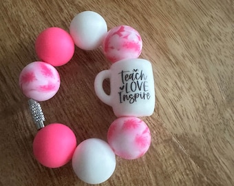 Silicone Teacher Tumbler Cup Handle Charm: Stanley Cup Accessory