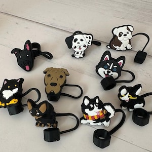 Dog Straw Toppers,Doggie Straw Topper, Gift for her,Stanley Straw Topper,Stanley Accessory, Straw Cover,Dogs,Pet,Animal,Canine,Dog Lover