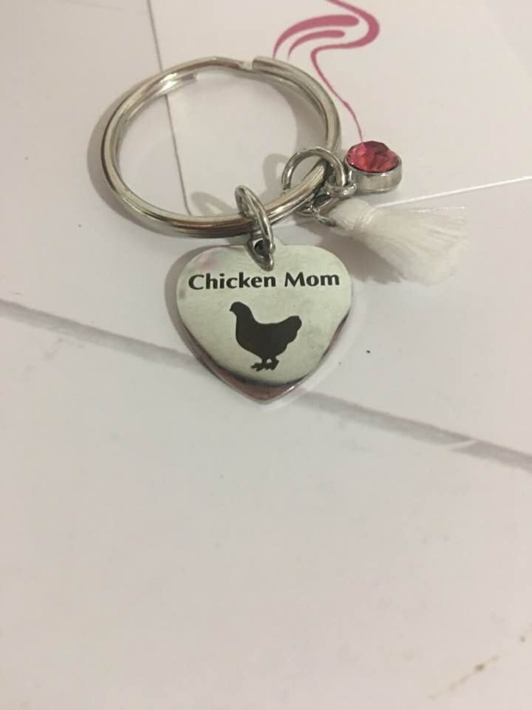 Chicken Mom Keychains,chicken Keyring, Chicken Mom,chicken Heart ...