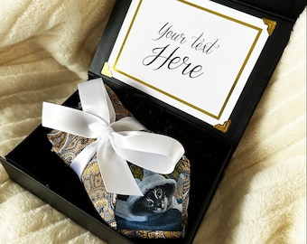 LUXE Personalized Tie Black Gift Box | Father of the Bride | Father of the Groom | Customized Anniversary Initials Monogram | Unique Boxes