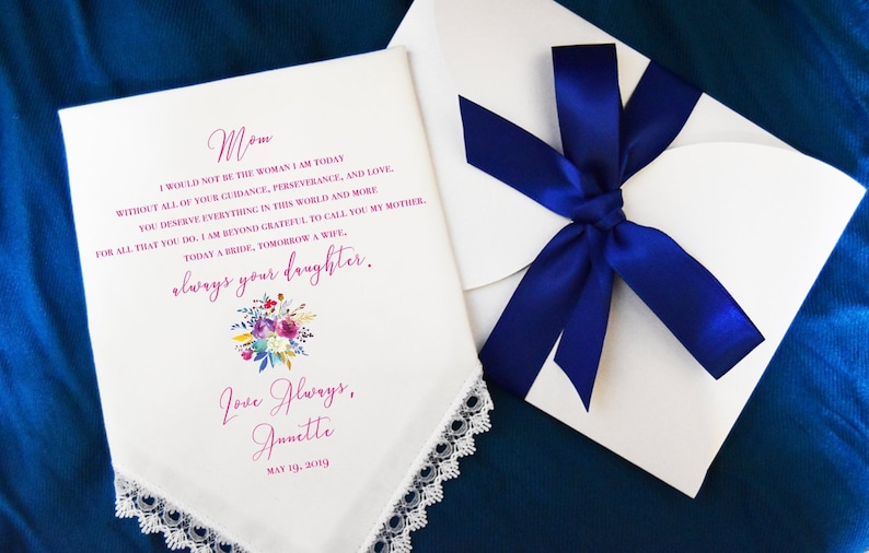 Wedding Handkerchief FREE Gift Cases!! Hanky Favors PRINTED Accessories Wedding Hankerchief Gifts MOB Mother of the Bride