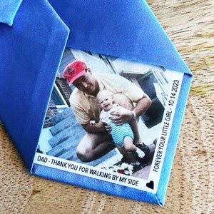 Custom Photo Tie Patch | Father of the Bride | Groom Gift | Neck Ties for | Anniversary | Father of the Groom | Wedding Father Gifts Patches