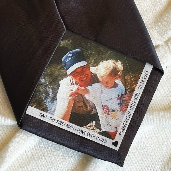 Custom Photo Tie Patch | Father of the Bride | Groom Gift | Neck Ties for | Anniversary | Father of the Groom | Wedding Father Gifts Patches