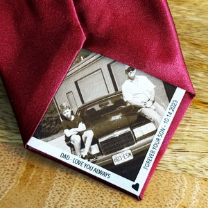 Custom Photo Tie Patch | Father of the Bride | Groom Gift | Neck Ties for | Anniversary | Father of the Groom | Wedding Father Gifts Patches