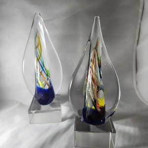 Art Glass Sculpture Engraved Recognition Award Professional Laser Personalized Gift Employee Appreciation Corporate Award Executive