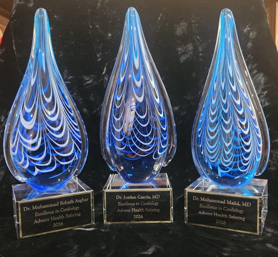 Hand Blown Blue Black Teardrop Art Glass Sculpture – Elegant Award Home Décor
