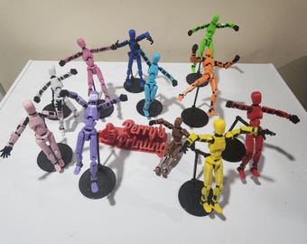 Articulated Dummy 13 Model - 3D Printed Kit Card or Fully Assembled - Colorful Durable PETG - Black Inner Frame