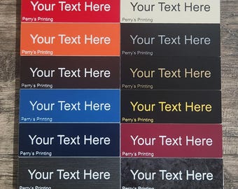 Custom Laser Engraved Plastic Signs 1" x 3" – Asset Valve Tags, Panel Labels
