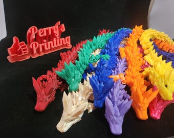 3D Printed Articulated Crystal Dragon – Flexible Fantasy Toy