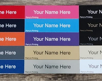 Custom Engraved Plastic Tags – Locker Room Nameplates, Team Number Labels (1" x 4")
