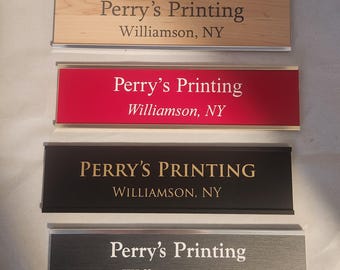 Personalized Laser Engraved Name Plate with Holder – Custom Office Door Sign